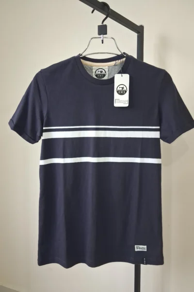 Man's Stripe Fold Sleeve T-shirt