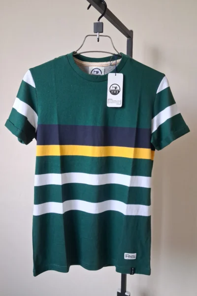 Man's Stripe Fold Sleeve T-shirt
