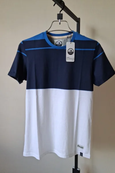 Man's Stripe Fold Sleeve T-shirt