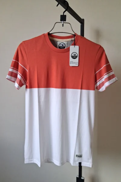 Man's Stripe Fold Sleeve T-shirt