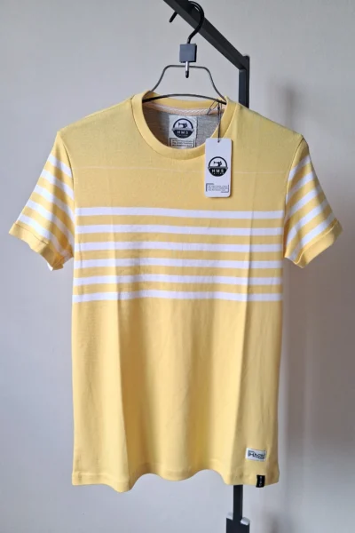 Man's Stripe Fold Sleeve T-shirt
